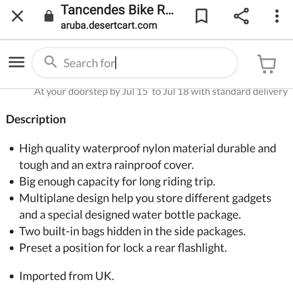 Tancendes Red Nylon Rear Bike Bag - Picture 9 of 13